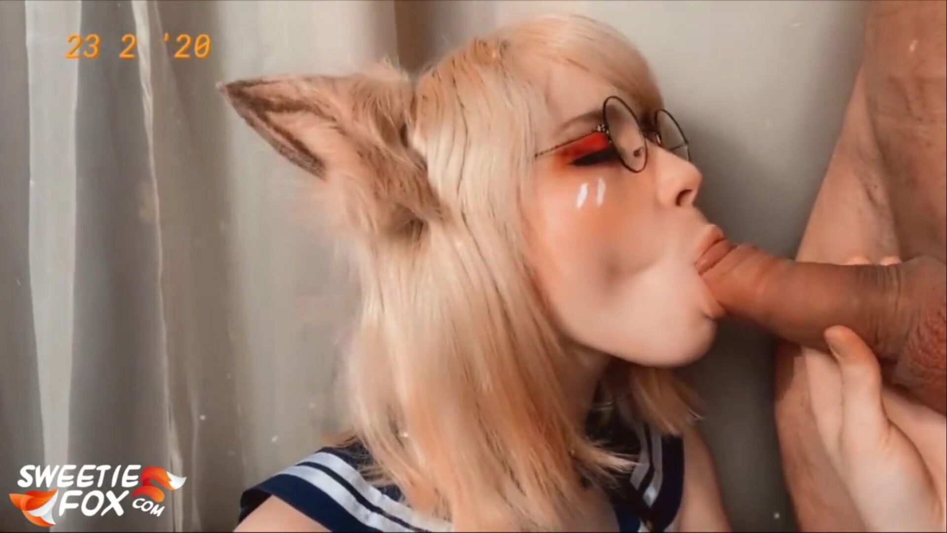 Sweetie Fox Blowjob Dick Neighbor and Cum in Mouth